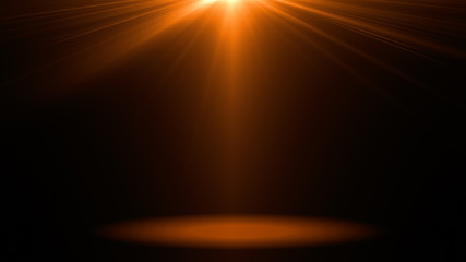 abstract of empty stage with  spotlights or Several bright projectors for scene lighting effects ....