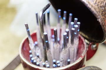 Welding rods or electrode welding.