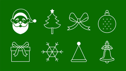 Christmas icon set vector isolated