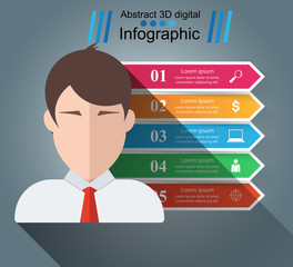Avatar, man, people - business paper infographic.