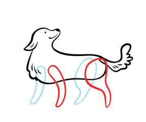 Vector dog in sketch style.