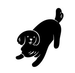 Vector silhouette of big friendly playing dog