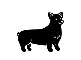 Vector silhuette of staying corgi