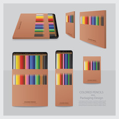 Color Pencils with Packaging Design Realistic