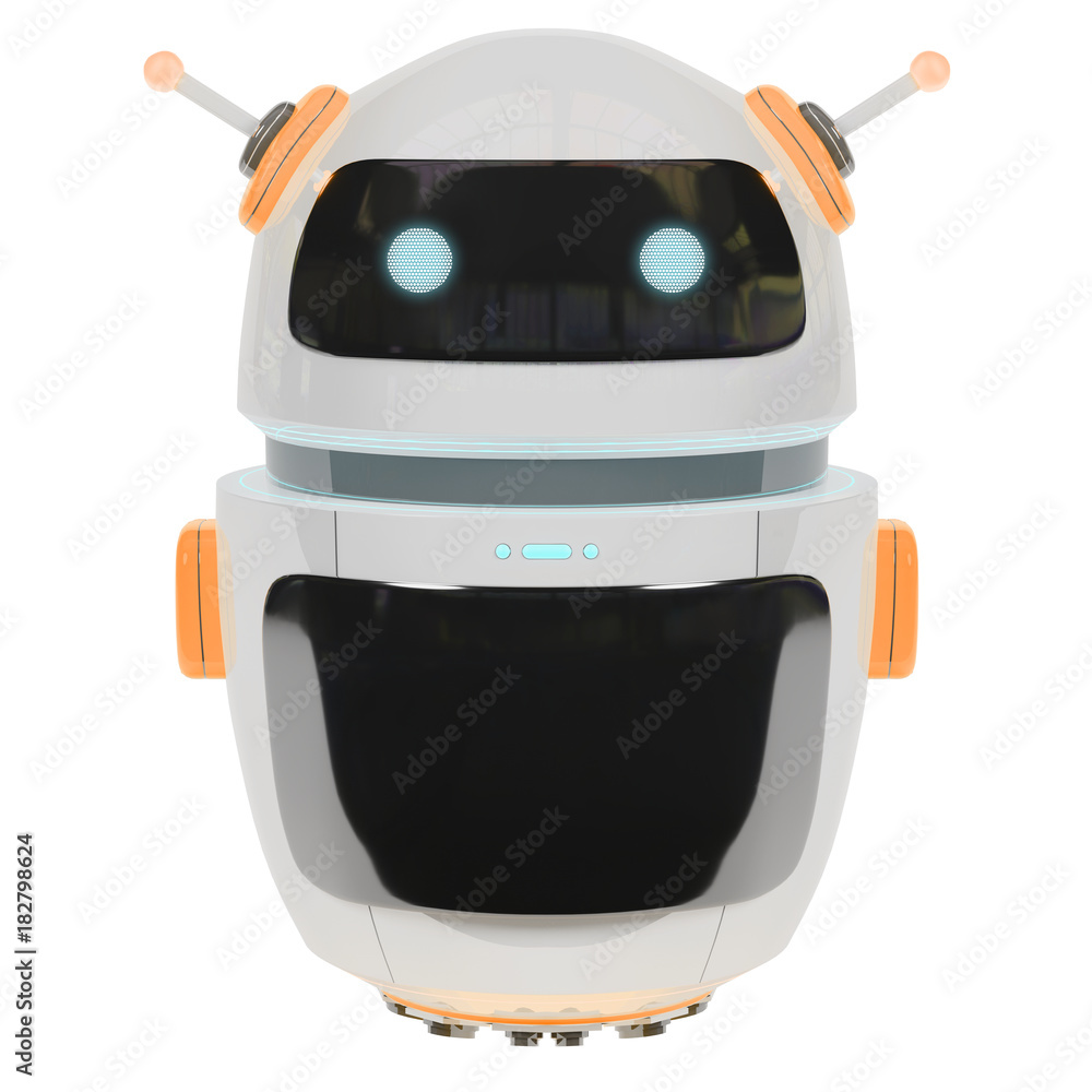 Poster Futuristic digital chatbot 3D rendering