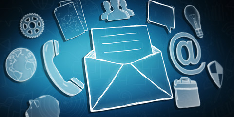 Depth of field on a hand drawn email presentation