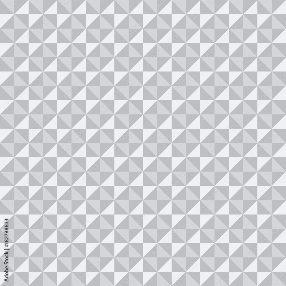 Poster White 3D Texture pattern of triangles and squares, vector, White Texture seamless