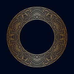 Vector vintage round pattern.