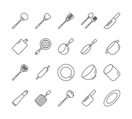 Kitchen line icon vector