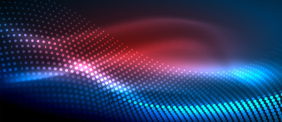 Obraz premium Glowing abstract wave on dark, shiny motion