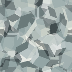Obraz premium Seamless pattern with geometric camouflage in light grey colors. Vector modern abstract background.