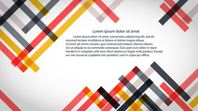 Abstract geometric widescreen background. Can be used as desktop wallpaper, greeting card design, background of slide presentation. Overlapping colored lines of varying transparency.