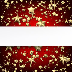 Red background with gold stars.
