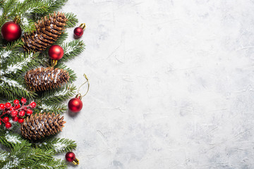 Christmas background with decorations.