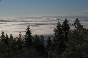Mountains under clouds
