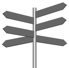 metal empty road sign for concept on white vector eps 10