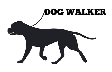 Dog Walker Logo Design Canine Animal Black Icon