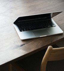 Laptop on a table