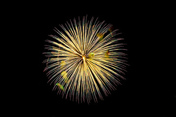 One flash of yellow salute fireworks