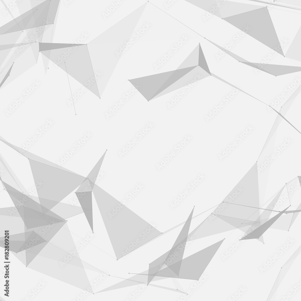 Poster grey abstract network mesh on white background - vector illustration