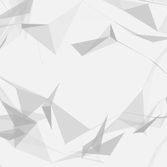 Grey Abstract Network Mesh on White Background  - Vector Illustration