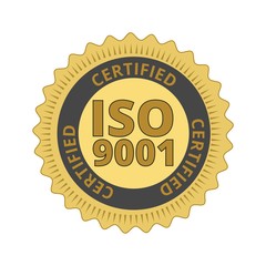 ISO 9001 certified sign icon 