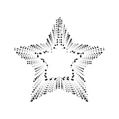 Dotted star vector illustration. Black star on white background