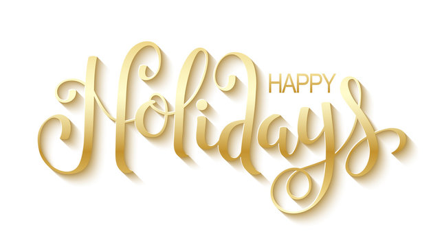 HAPPY HOLIDAYS brush calligraphy vector banner