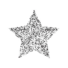 Dotted star vector illustration. Black star on white background