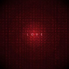 Heart Lock abstract red futuristic english code abstract vector backgrounds