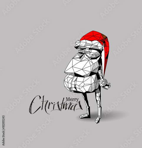 Download "3D wireframe render funny cartoon character of Santa ...