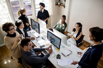 Co-workers working together