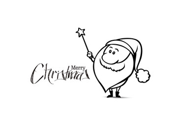 Christmas Background magical Santa Claus, vector illustration.