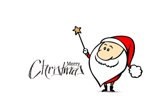 Christmas Background magical Santa Claus, vector illustration.