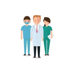 Doctors and other hospital staff vector