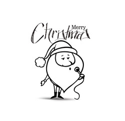 Santa Claus is singing Christmas songs, vector background.