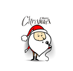 Santa Claus is singing Christmas songs, vector background.