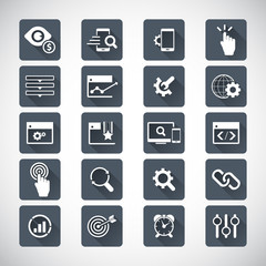 SEO services. SEO icons set.