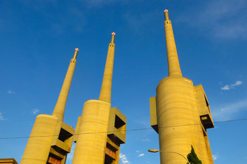 Former thermal power station of Besos river, in Barcelona