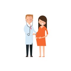 Fototapeta premium Doctors and pregnant check vector