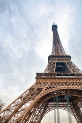 The Eiffel Tower on a cloudy winter day - Paris