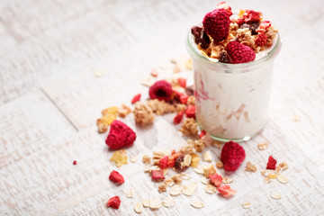 himbeer müsli mit quark