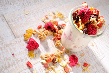 himbeer müsli mit quark
