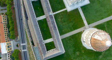 Square of Miracles, Pisa. Aerial view on a summer morning