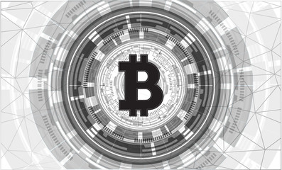 digital bitcoin crypto currency vector background.