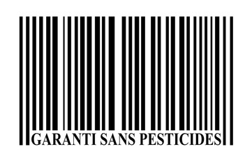 Code barres garanti sans pesticides - obrazy, fototapety, plakaty