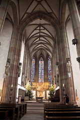 Fototapeta na wymiar The interior of the chapel of the virgin Mary in Wurzburg, Bavaria, Bavaria, Germany