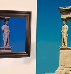 mirror psychology parthenon in Athens greece ancient monuments caryatids