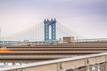 Manhattan Bridge from Brooklyn Bridge, New York City