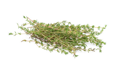 Thyme sprigs isolated on a white background